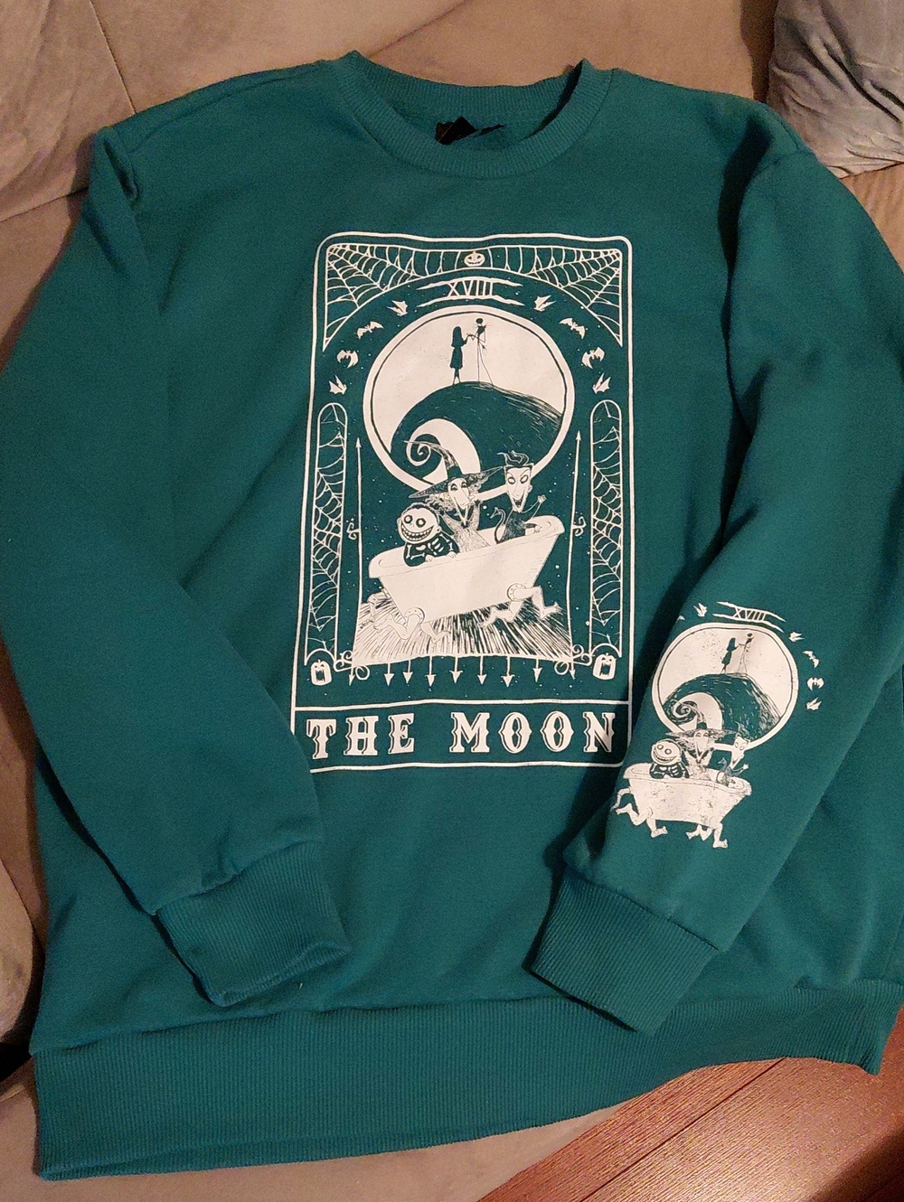 Disney Teal Crewneck Sweatshirt with White 'The Moon' Graphic